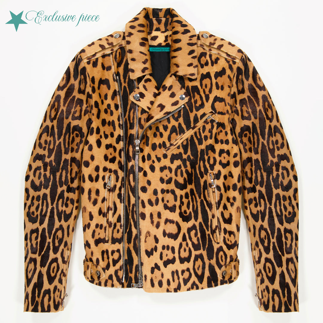 Balmain perfecto jacket in leopard